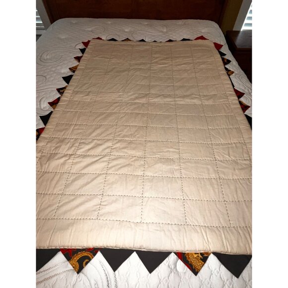 NEW Handmade Golden Dragon Quilt Flames Fire Cranston Print Hand Stitched 48x33" - Picture 10 of 11